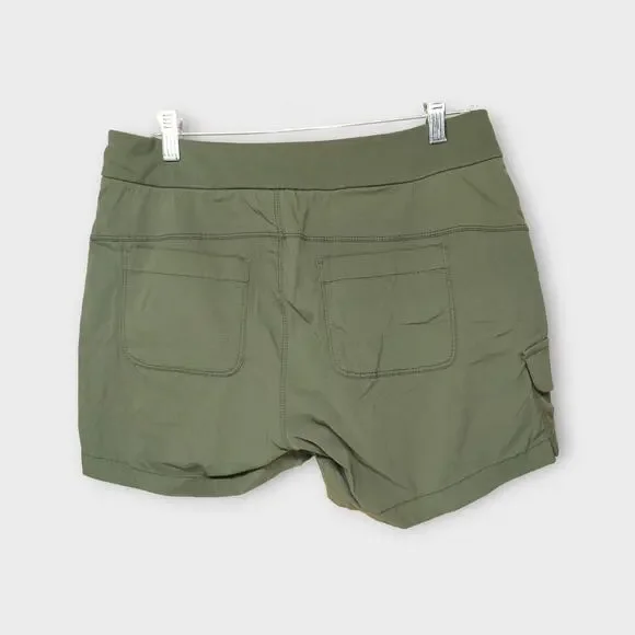 Women Athleta Shorts Green Trekkie Bermuda Hiking Olive Hiking Trail Casual Sz 8 - Picture 3 of 3